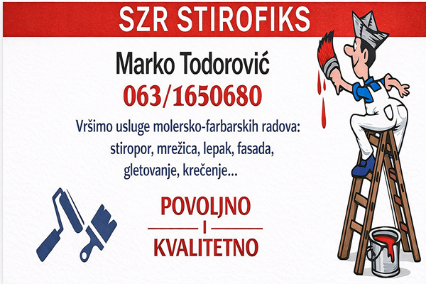 Molersko farbarske usluge Stapar Sombor i okolina